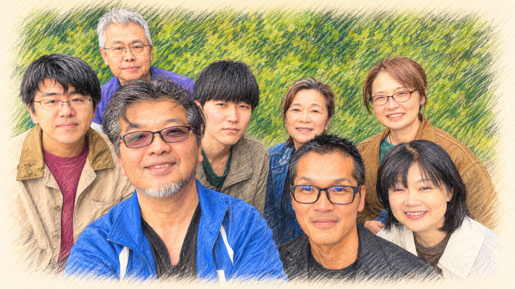 仲間たちとの集合写真